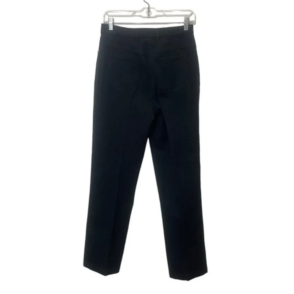 St John Sport 6 Cotton Spandex Straight Black Pants Gold‎ Accents Pockets